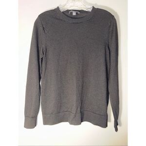Katherine barclay black merino wool crewneck sweater medium